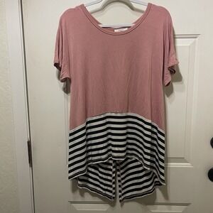 Comme Toi Anthropologie Womens Shirt Size Small Pullover Pink